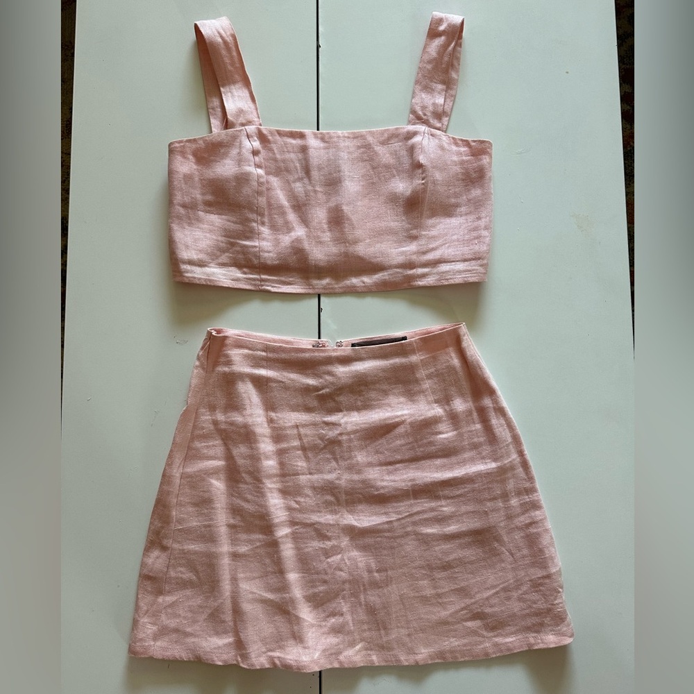 Reformation Blush Pink Linen set